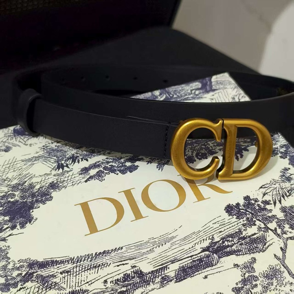 Dior Black Belt With Monogram Buckle